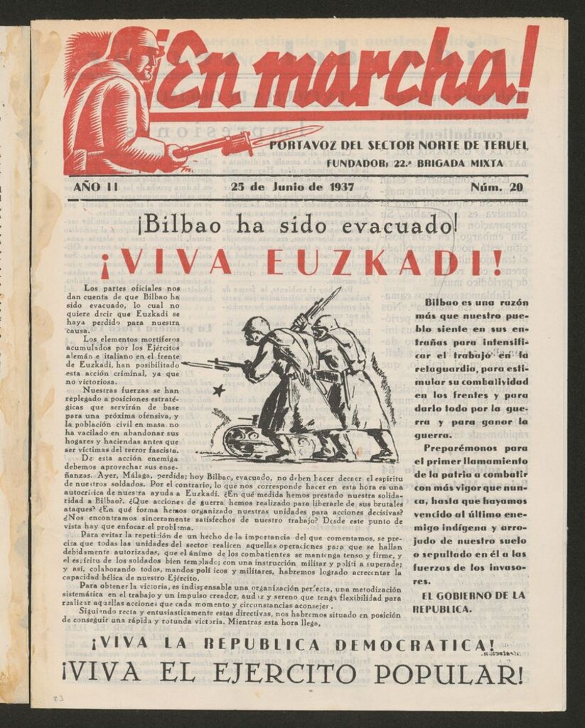 Miniatura de ¡En marcha! : portavoz de la 22 Brigada Mixta del 25 de junio de 1937
