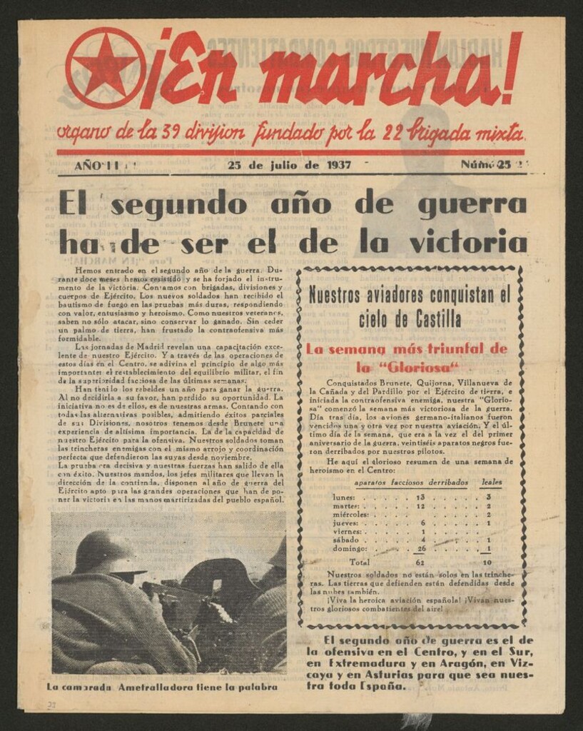 Miniatura de ¡En marcha! : portavoz de la 22 Brigada Mixta del 25 de julio de 1937