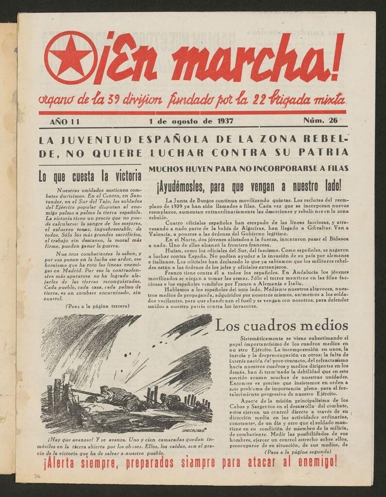 Miniatura de ¡En marcha! : portavoz de la 22 Brigada Mixta del 1 de agosto de 1937