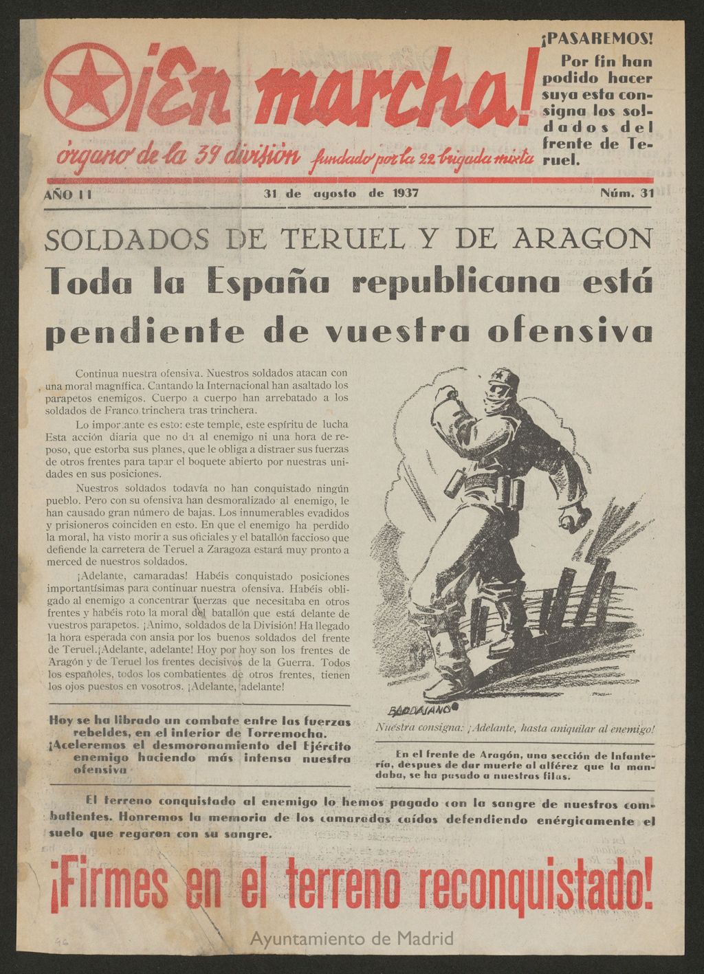 Miniatura de ¡En marcha! : portavoz de la 22 Brigada Mixta del 31 de agosto de 1937
