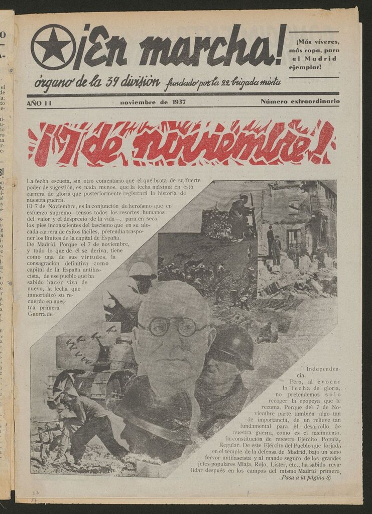 Miniatura de ¡En marcha! : portavoz de la 22 Brigada Mixta de noviembre de 1937. Número extraordinario