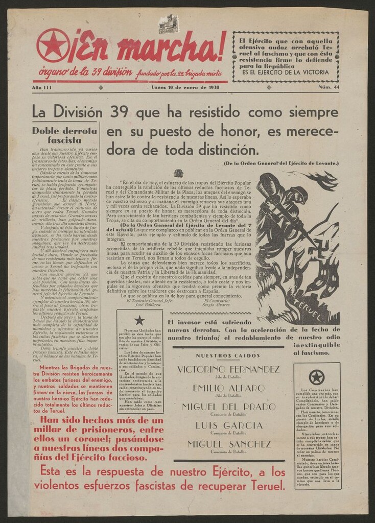 Miniatura de ¡En marcha! : portavoz de la 22 Brigada Mixta del 10 de enero de 1938