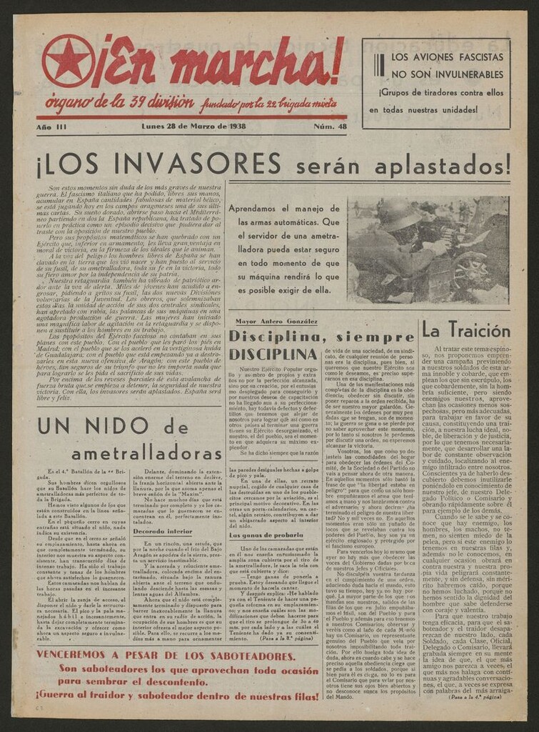 Miniatura de ¡En marcha! : portavoz de la 22 Brigada Mixta del 28 de marzo de 1938