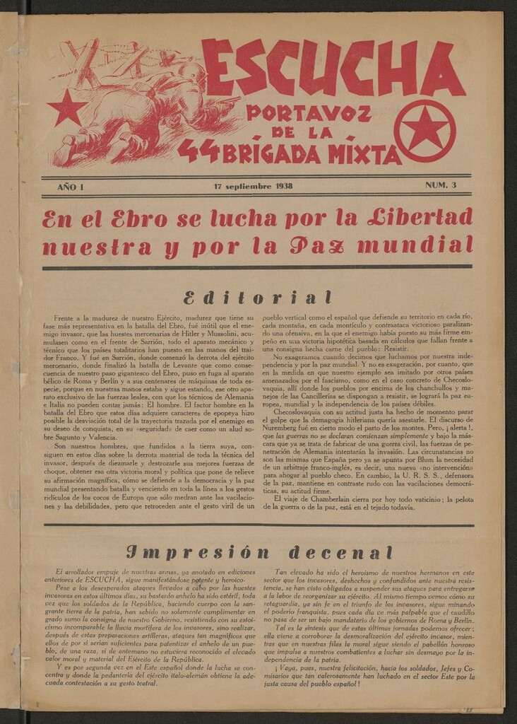 Miniatura de Escucha : Portavoz de la 44 Brigada Mixta del 17 de septiembre de 1938