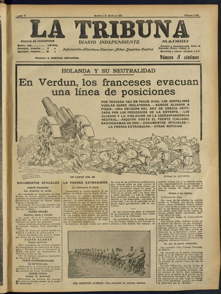 Miniatura de La Tribuna: diario independiente del 4 de abril de 1916