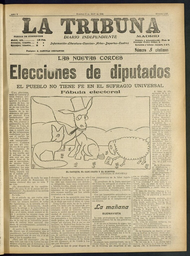 Miniatura de La Tribuna: diario independiente del 9 de abril de 1916