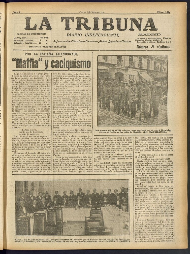 Miniatura de La Tribuna: diario independiente del 4 de mayo de 1916