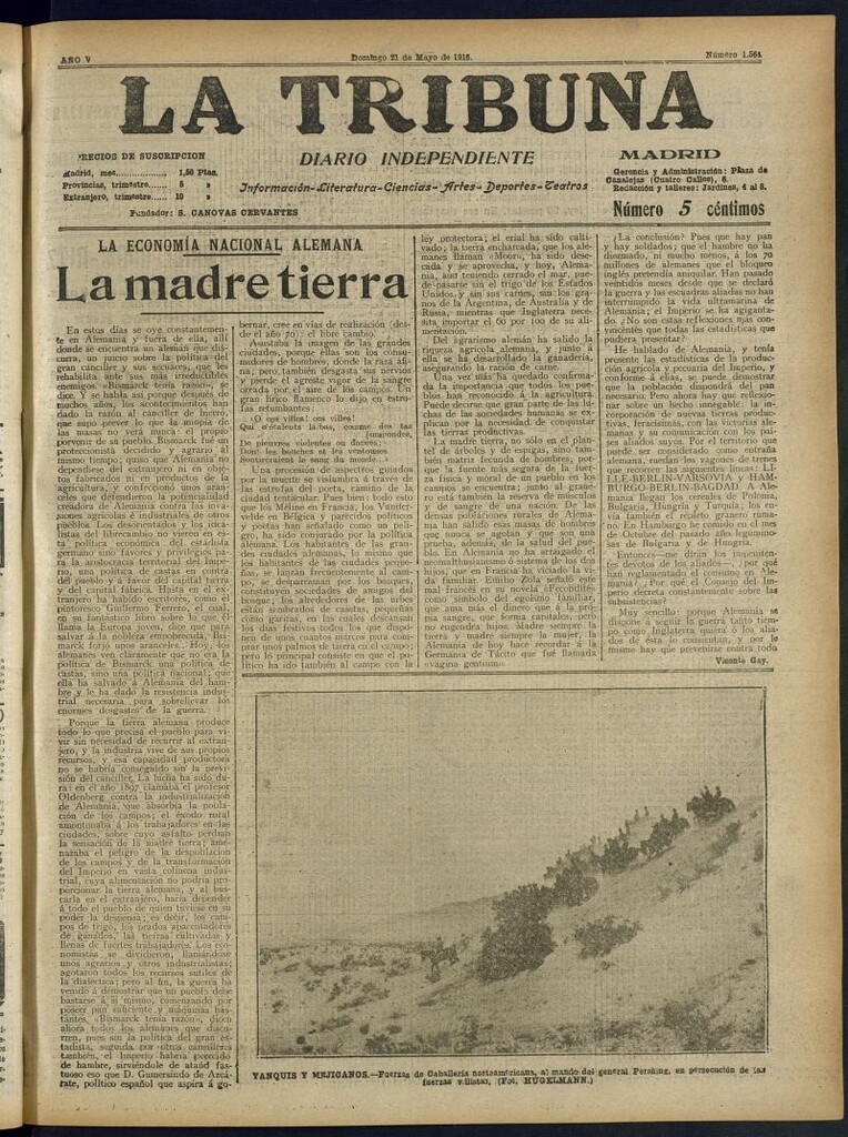 Miniatura de La Tribuna: diario independiente del 21 de mayo de 1916