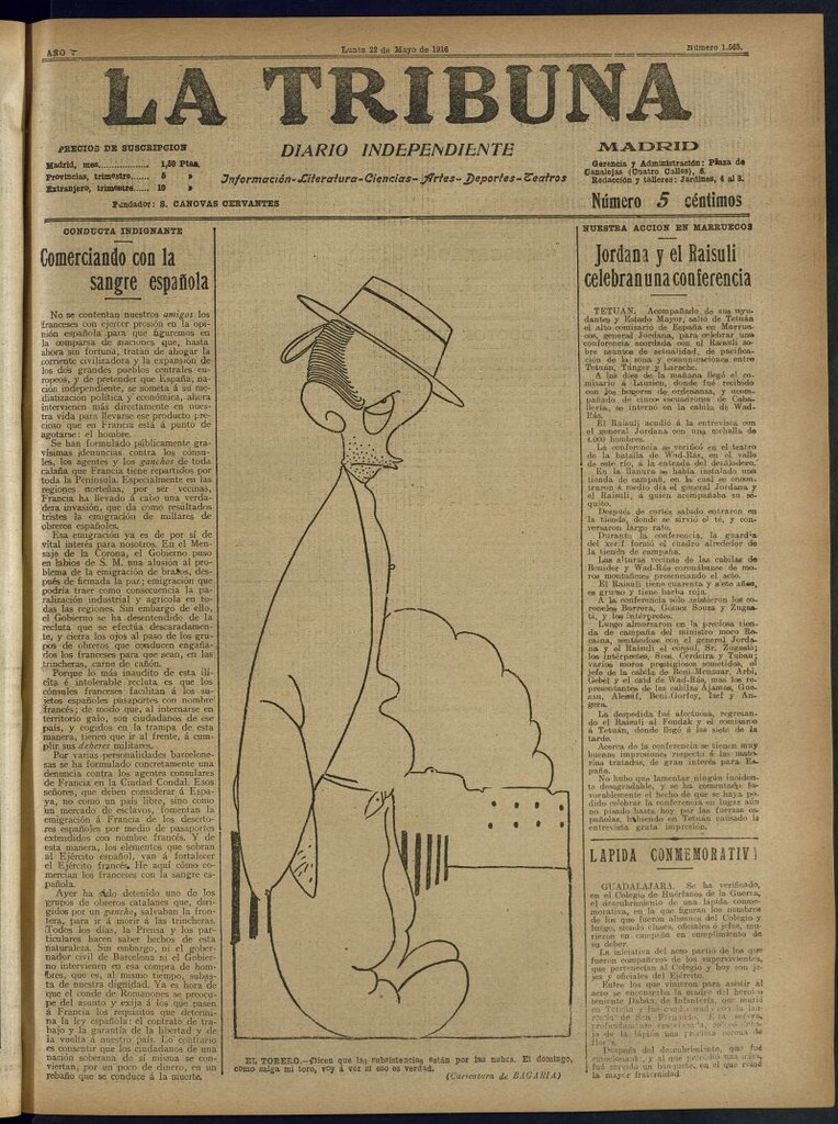 Miniatura de La Tribuna: diario independiente del 22 de mayo de 1916