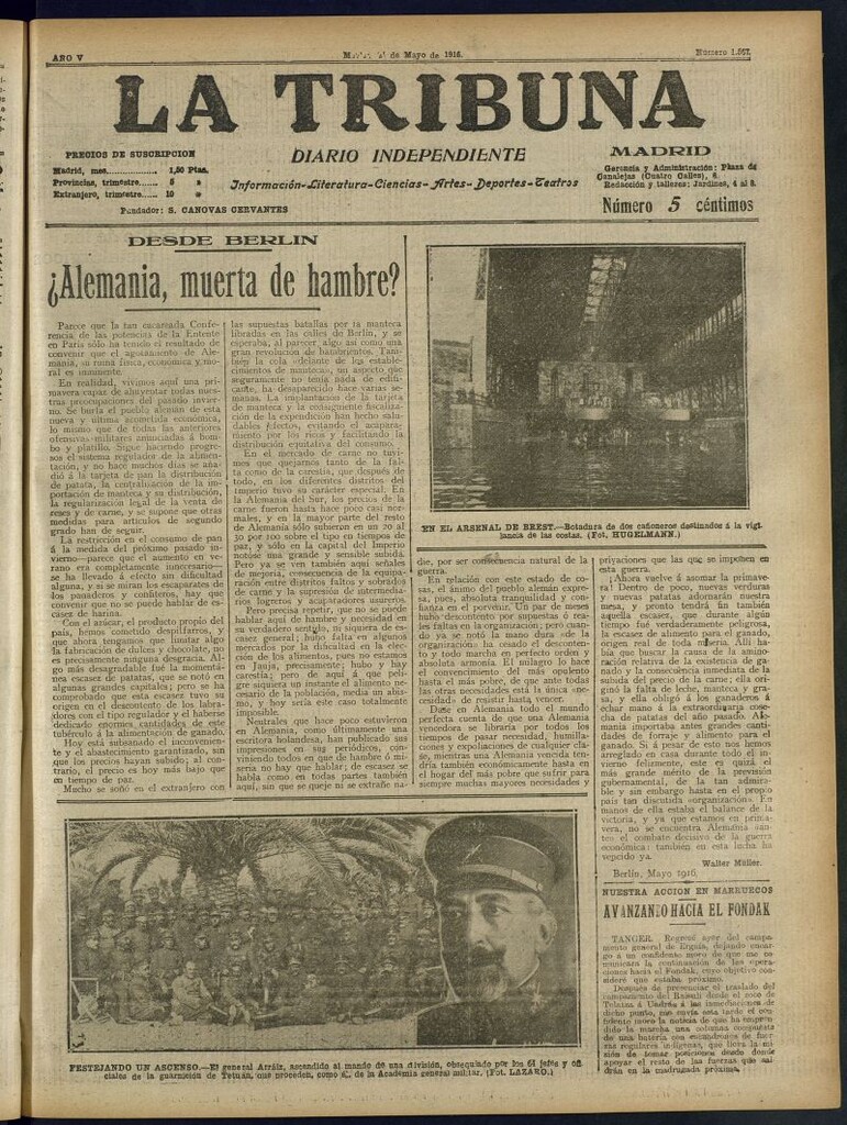 Miniatura de La Tribuna: diario independiente del 24 de mayo de 1916