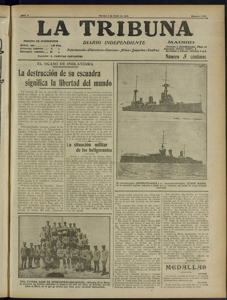 Miniatura de La Tribuna: diario independiente del 2 de junio de 1916