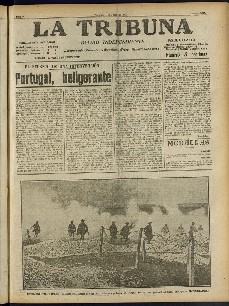 Miniatura de La Tribuna: diario independiente del 4 de junio de 1916