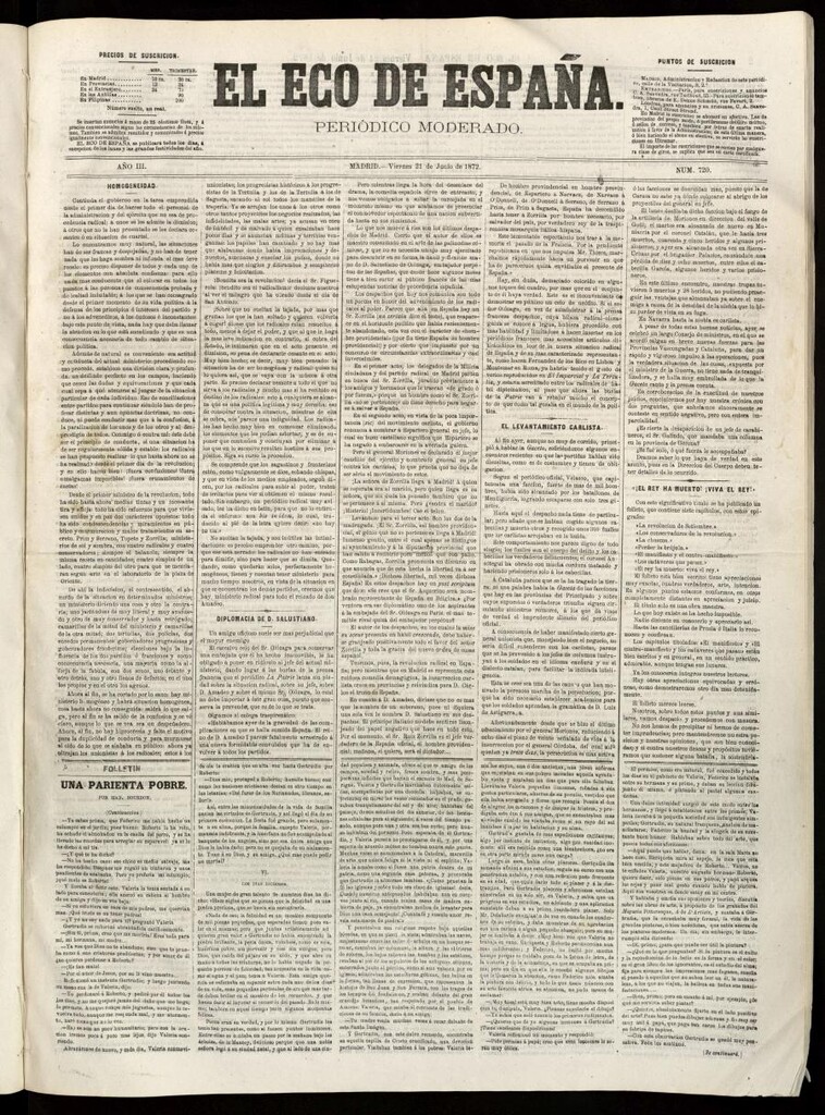 Miniatura de El Eco de España del 21 de junio de 1872
