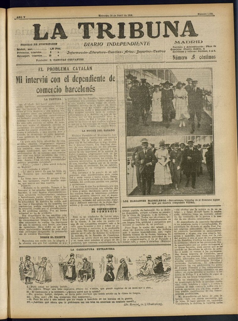 Miniatura de La Tribuna: diario independiente del 14 de junio de 1916