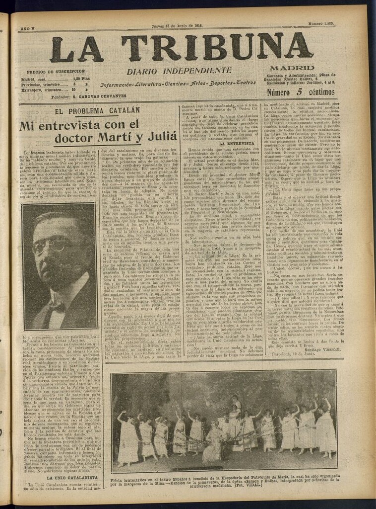 Miniatura de La Tribuna: diario independiente del 15 de junio de 1916