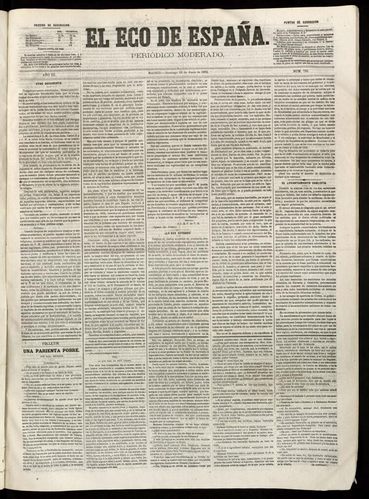 Miniatura de El Eco de España del 23 de junio de 1872