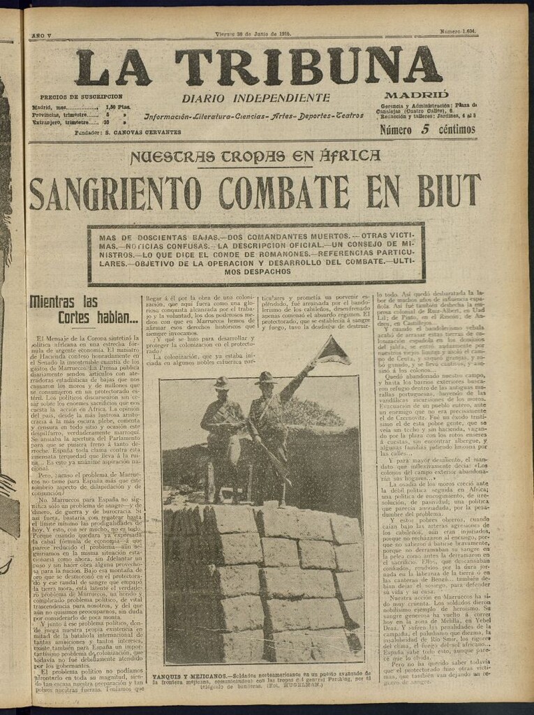 Miniatura de La Tribuna: diario independiente del 30 de junio de 1916
