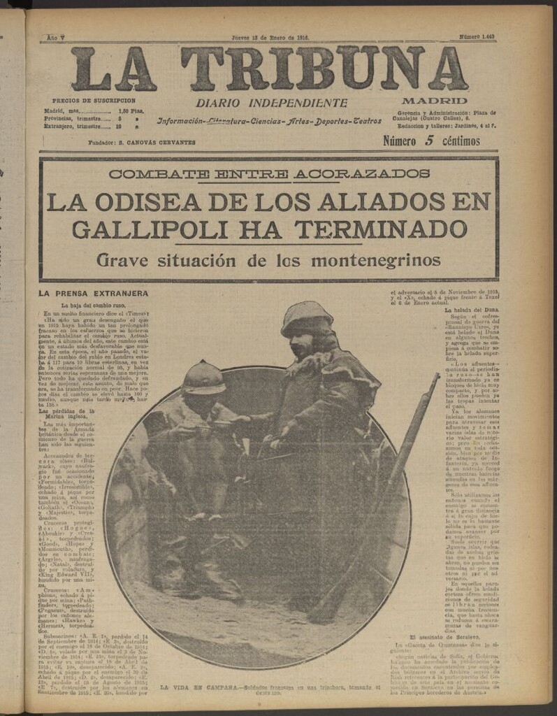 Miniatura de La Tribuna: diario independiente del 13 de enero de 1916