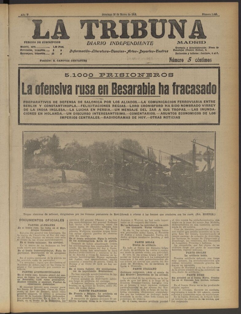 Miniatura de La Tribuna: diario independiente del 16 de enero de 1916