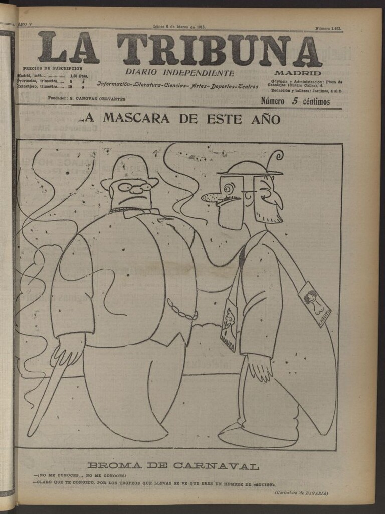 Miniatura de La Tribuna: diario independiente del 6 de marzo de 1916