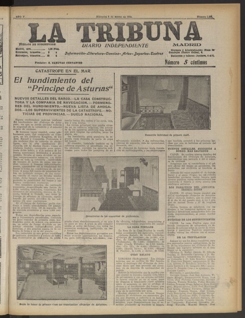 Miniatura de La Tribuna: diario independiente del 8 de marzo de 1916