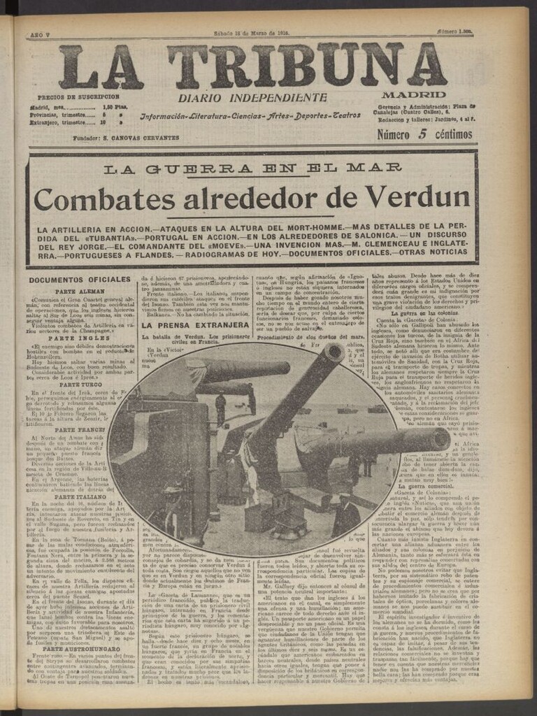 Miniatura de La Tribuna: diario independiente del 18 de marzo de 1916