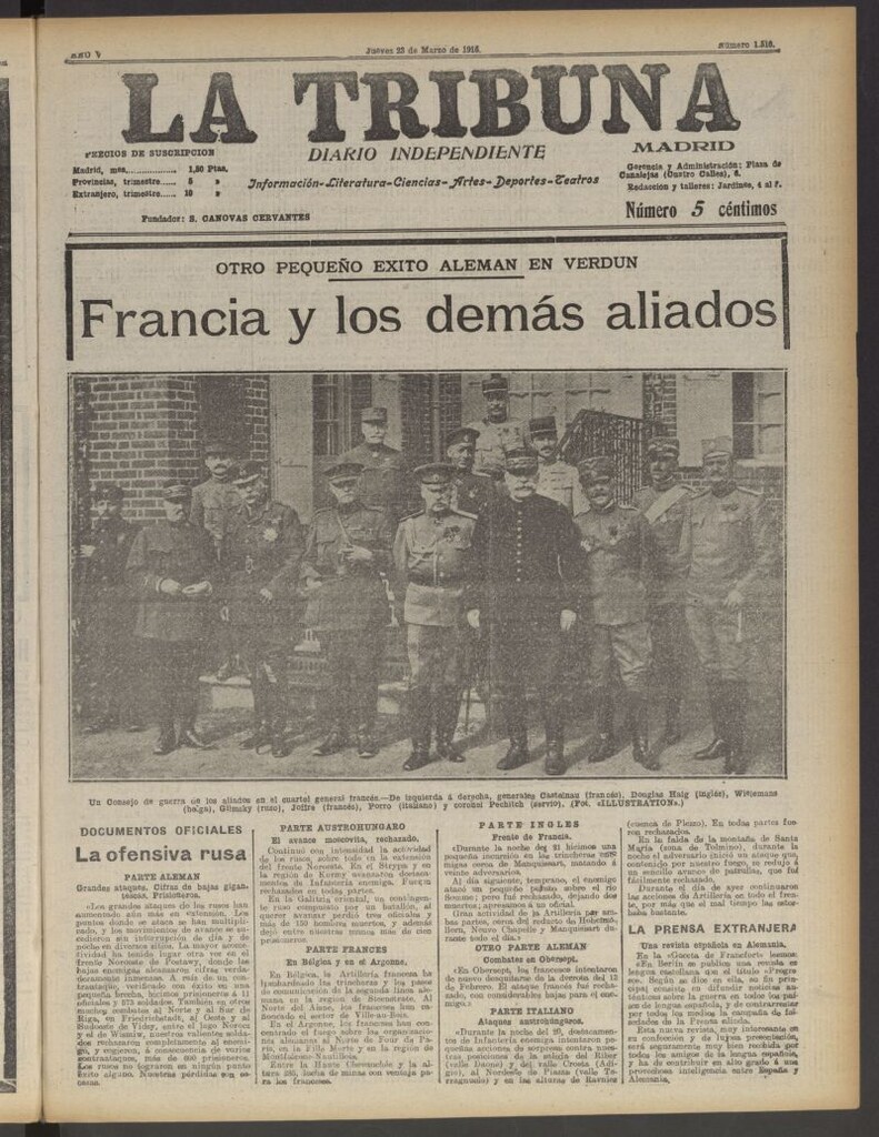 Miniatura de La Tribuna: diario independiente del 23 de marzo de 1916
