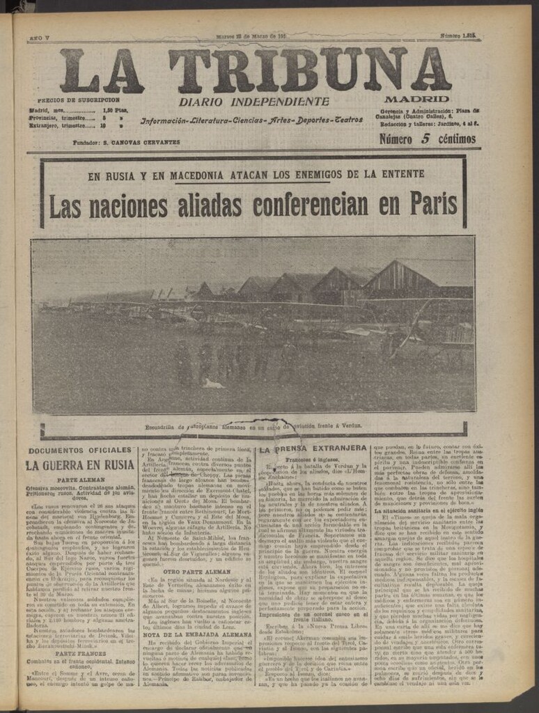 Miniatura de La Tribuna: diario independiente del 28 de marzo de 1916