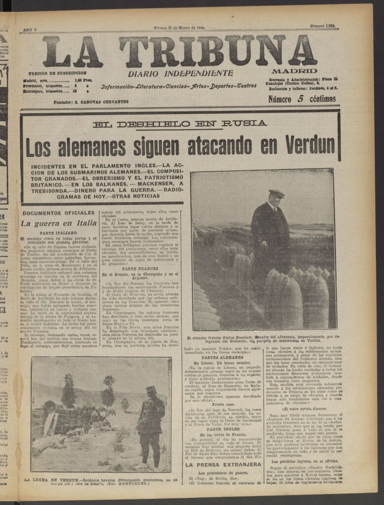 Miniatura de La Tribuna: diario independiente del 31 de marzo de 1916