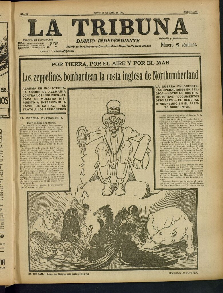 Miniatura de La Tribuna: diario independiente del 15 de abril de 1915