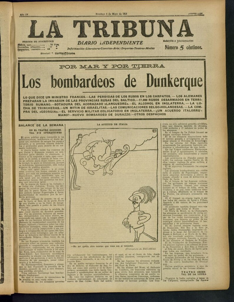 Miniatura de La Tribuna: diario independiente del 2 de mayo de 1915