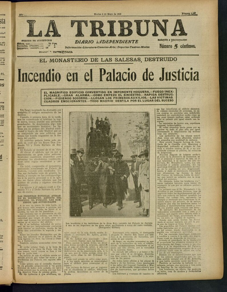 Miniatura de La Tribuna: diario independiente del 4 de mayo de 1915