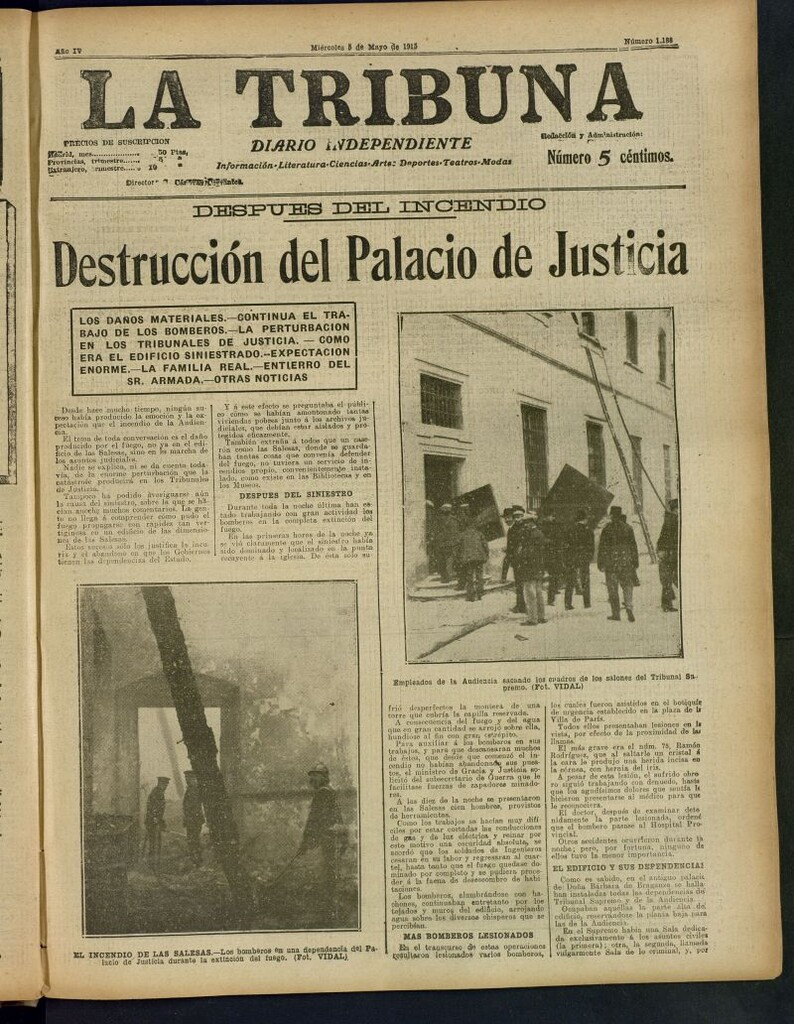 Miniatura de La Tribuna: diario independiente del 5 de mayo de 1915