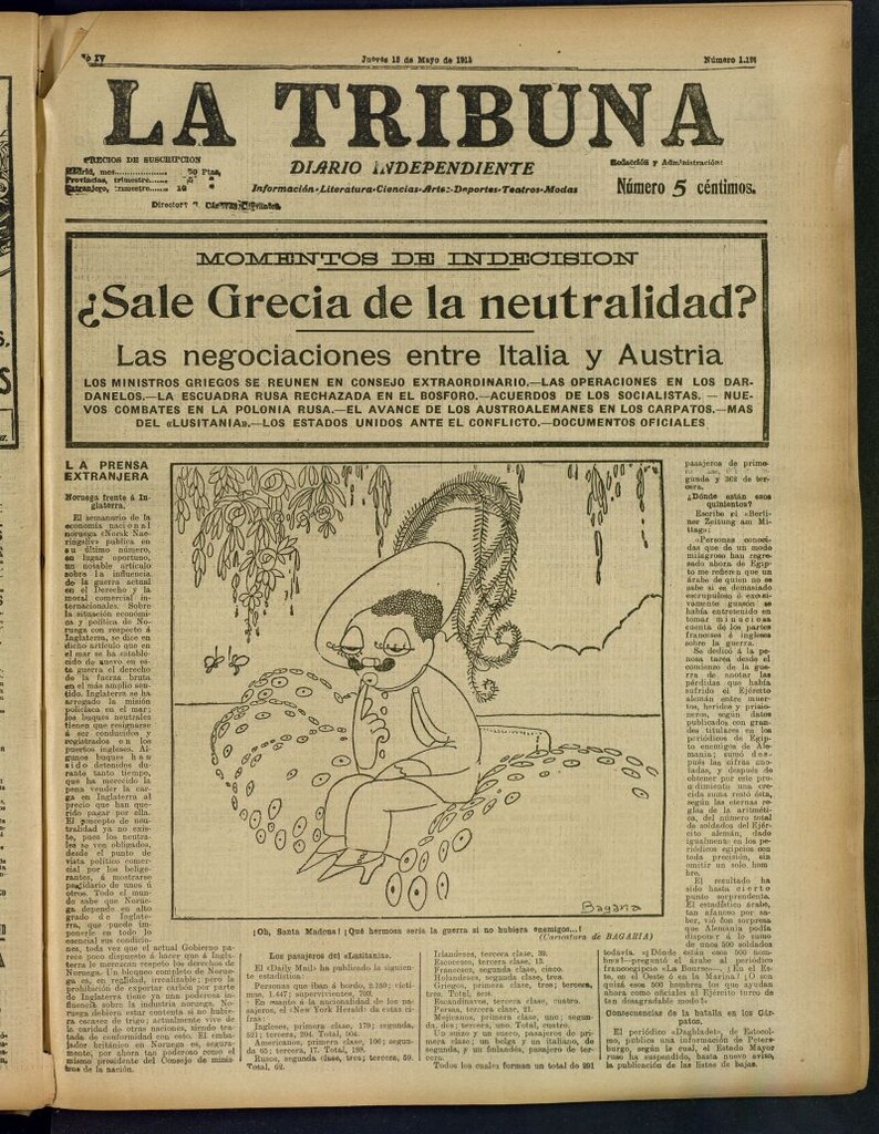 Miniatura de La Tribuna: diario independiente del 13 de mayo de 1915