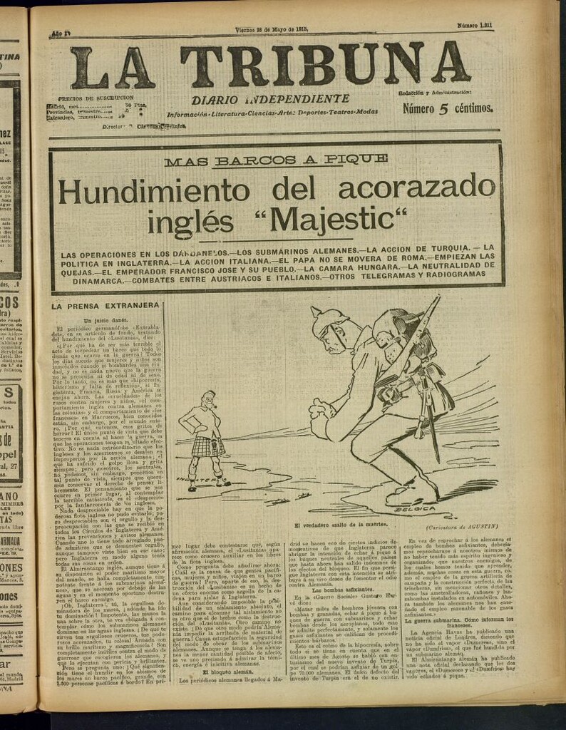 Miniatura de La Tribuna: diario independiente del 28 de mayo de 1915