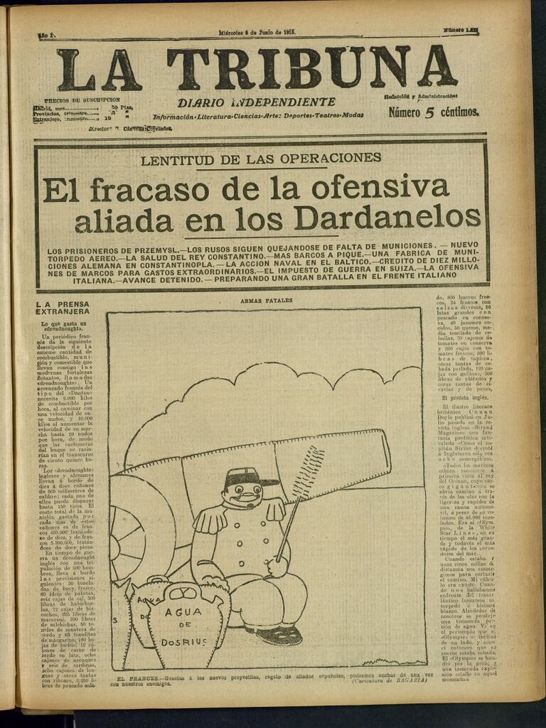 Miniatura de La Tribuna: diario independiente del 9 de junio de 1915