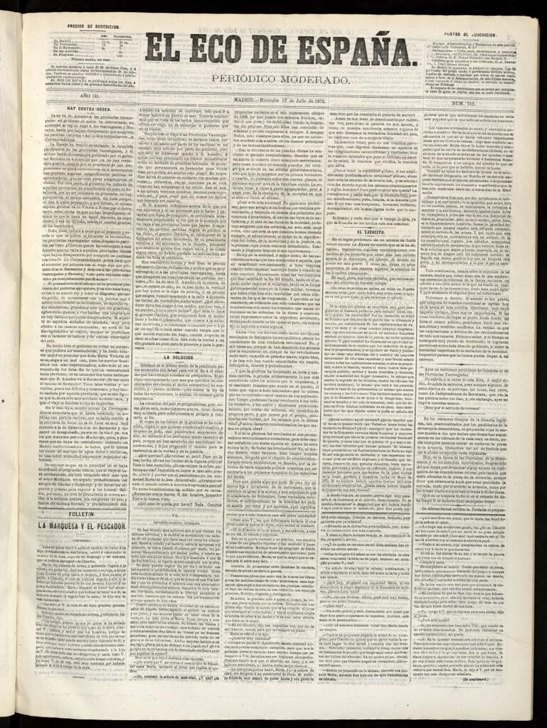 Miniatura de El Eco de España del 17 de julio de 1872