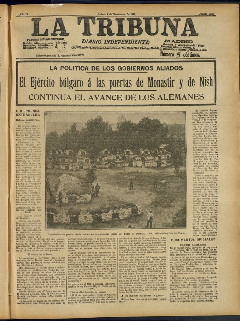 Miniatura de La Tribuna: diario independiente del 4 de noviembre de 1915