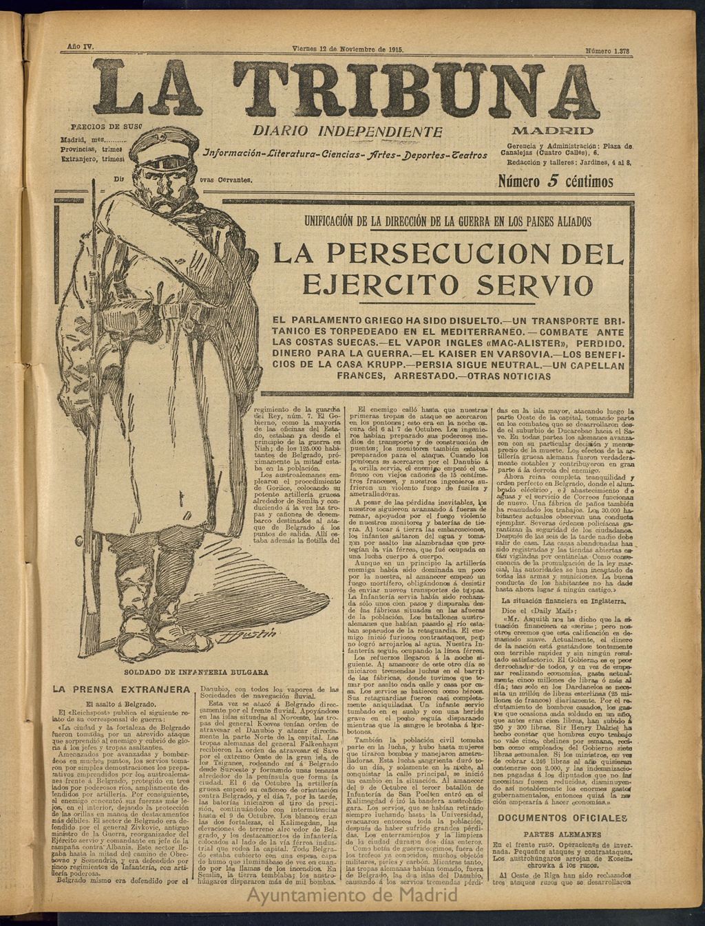 Miniatura de La Tribuna: diario independiente del 12 de noviembre de 1915