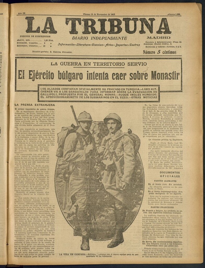 Miniatura de La Tribuna: diario independiente del 19 de noviembre de 1915