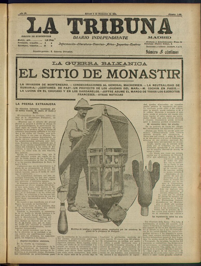 Miniatura de La Tribuna: diario independiente del 4 de diciembre de 1915