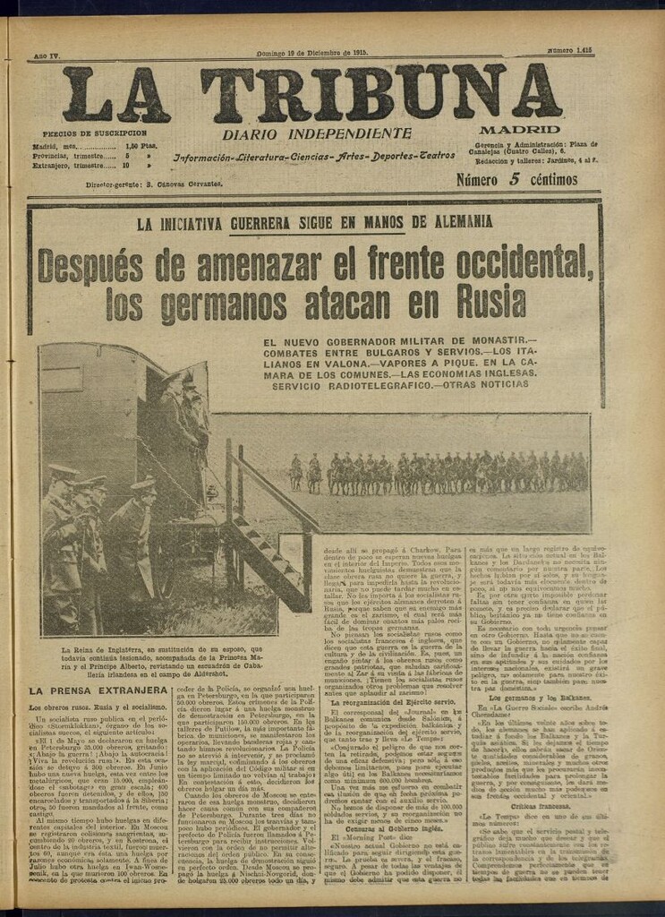 Miniatura de La Tribuna: diario independiente del 19 de diciembre de 1915