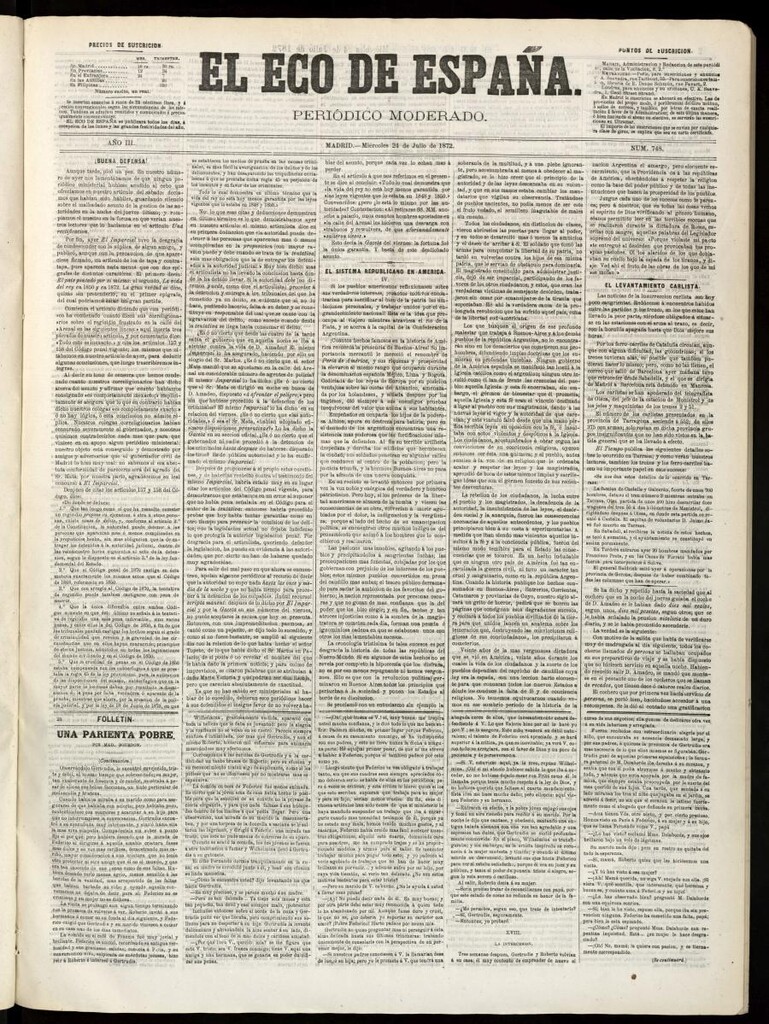 Miniatura de El Eco de España del 24 de julio de 1872