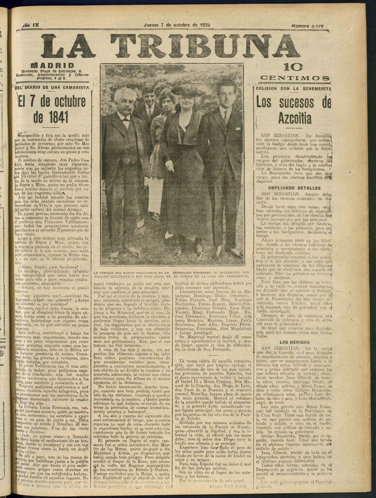 Miniatura de La Tribuna: diario independiente del 7 de octubre de 1920