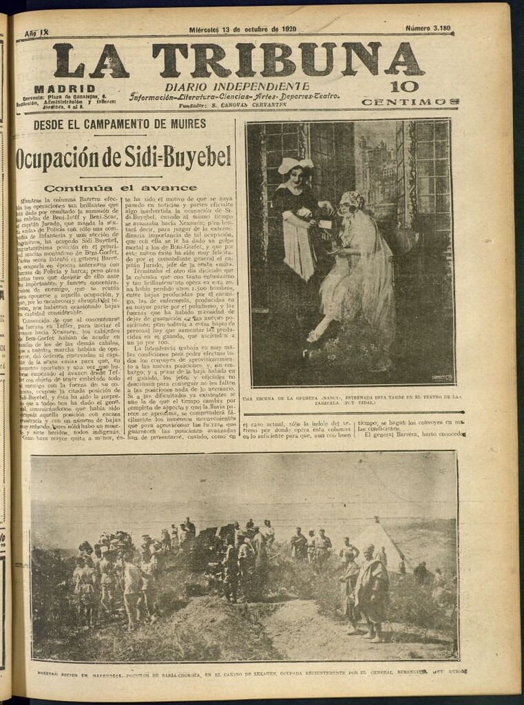 Miniatura de La Tribuna: diario independiente del 13 de octubre de 1920