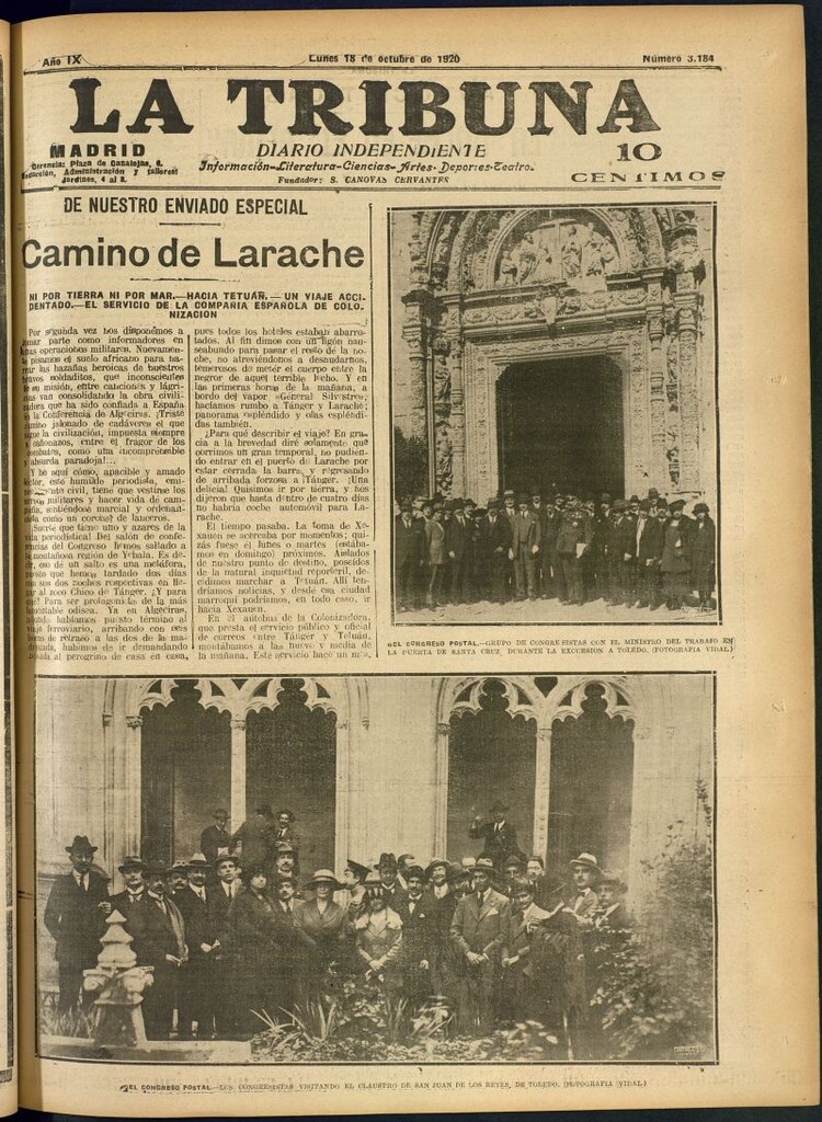 Miniatura de La Tribuna: diario independiente del 18 de octubre de 1920
