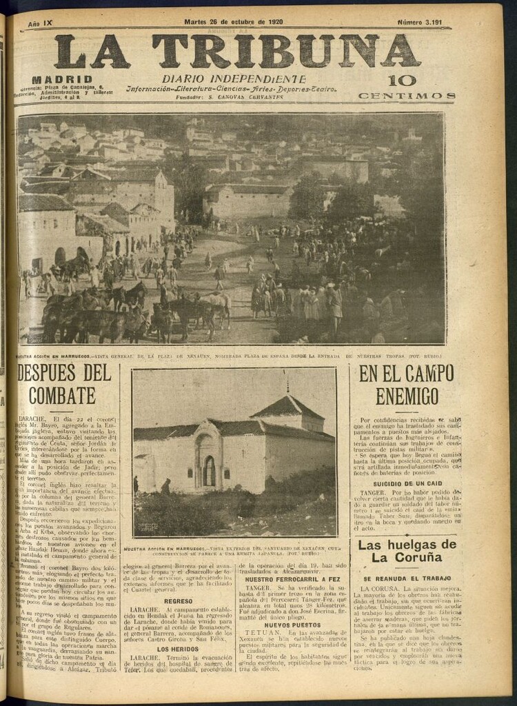 Miniatura de La Tribuna: diario independiente del 26 de octubre de 1920