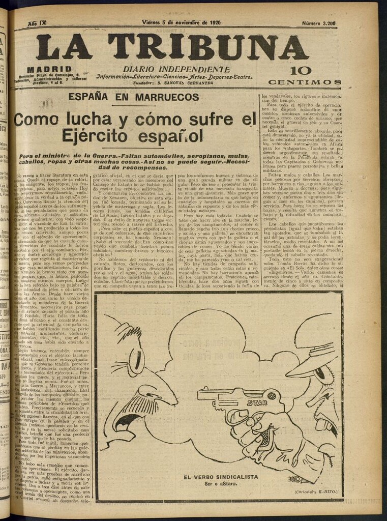 Miniatura de La Tribuna: diario independiente del 5 de noviembre de 1920