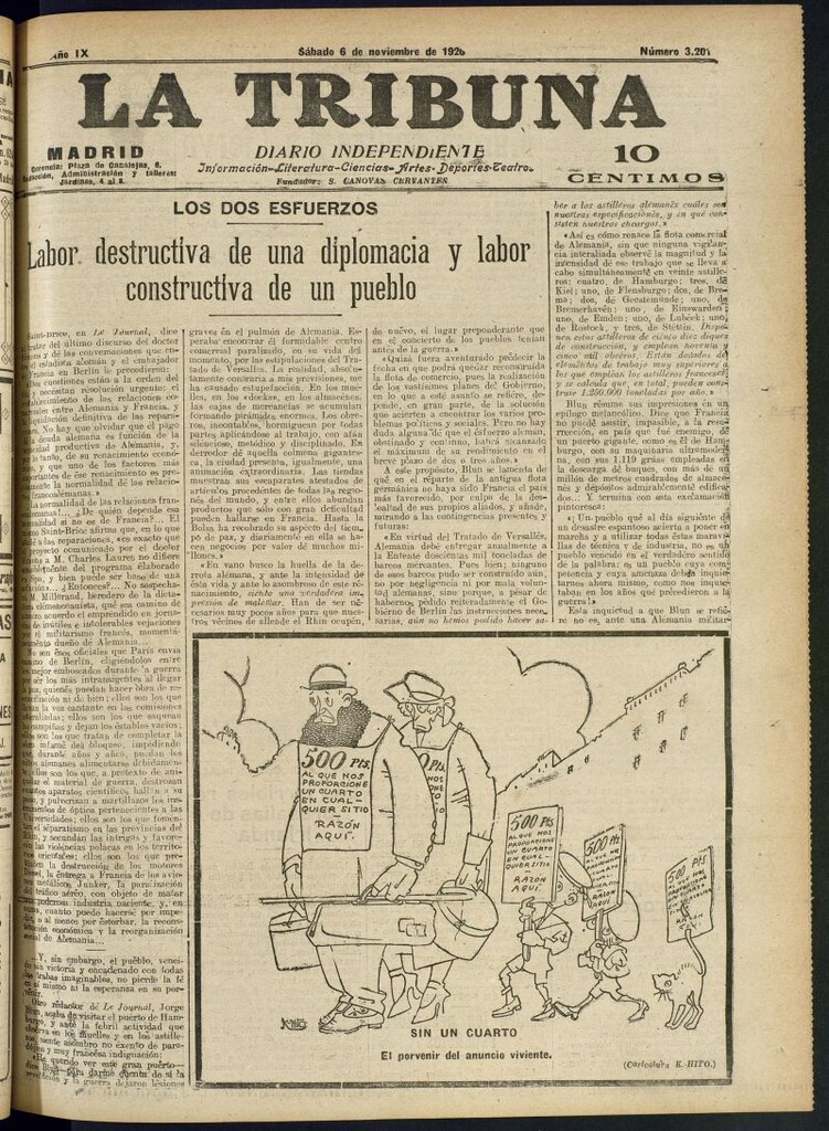 Miniatura de La Tribuna: diario independiente del 6 de noviembre de 1920