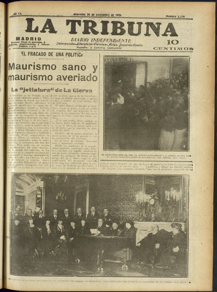 Miniatura de La Tribuna: diario independiente del 24 de noviembre de 1920